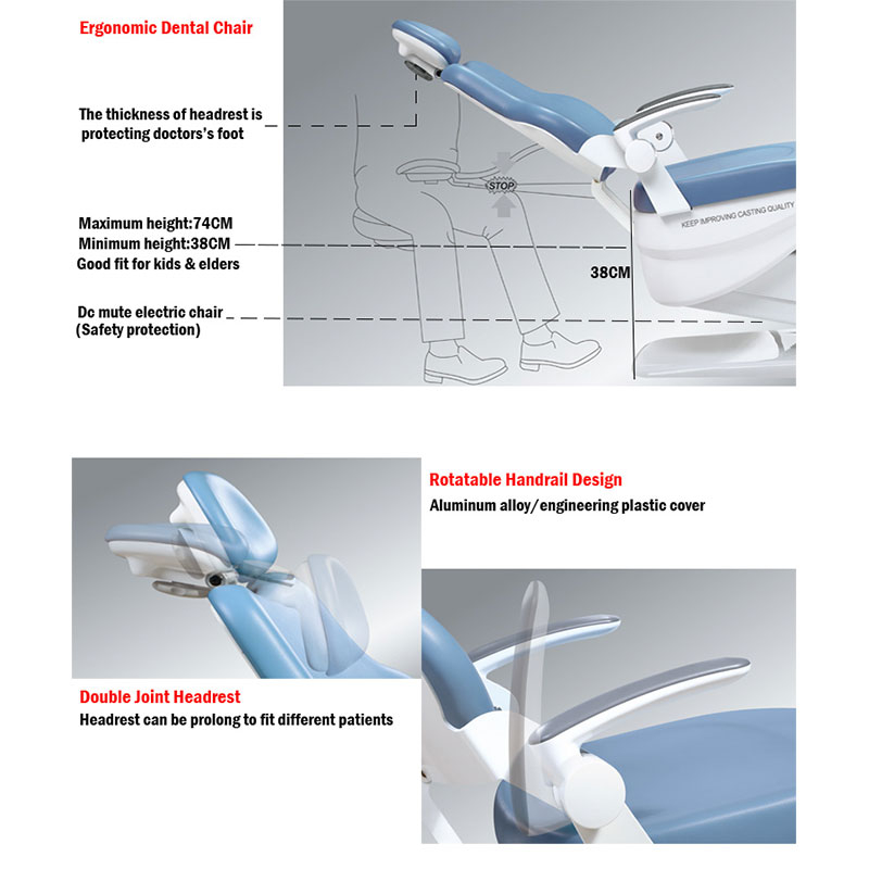 Полный комплект S610 электрическое стоматологическое кресло с регулировкой по высоте